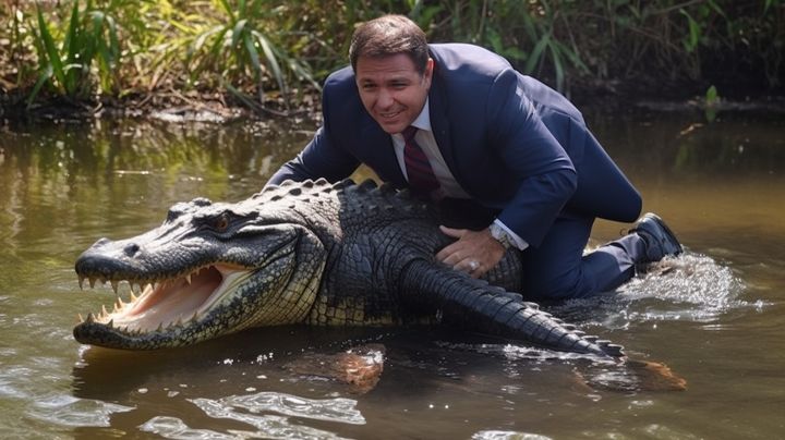 DeSantis Declares Himself 'Florida Man' in Stunt Involving Alligator Wrestling to Trump Trump in Primaries